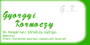 gyorgyi kormoczy business card
